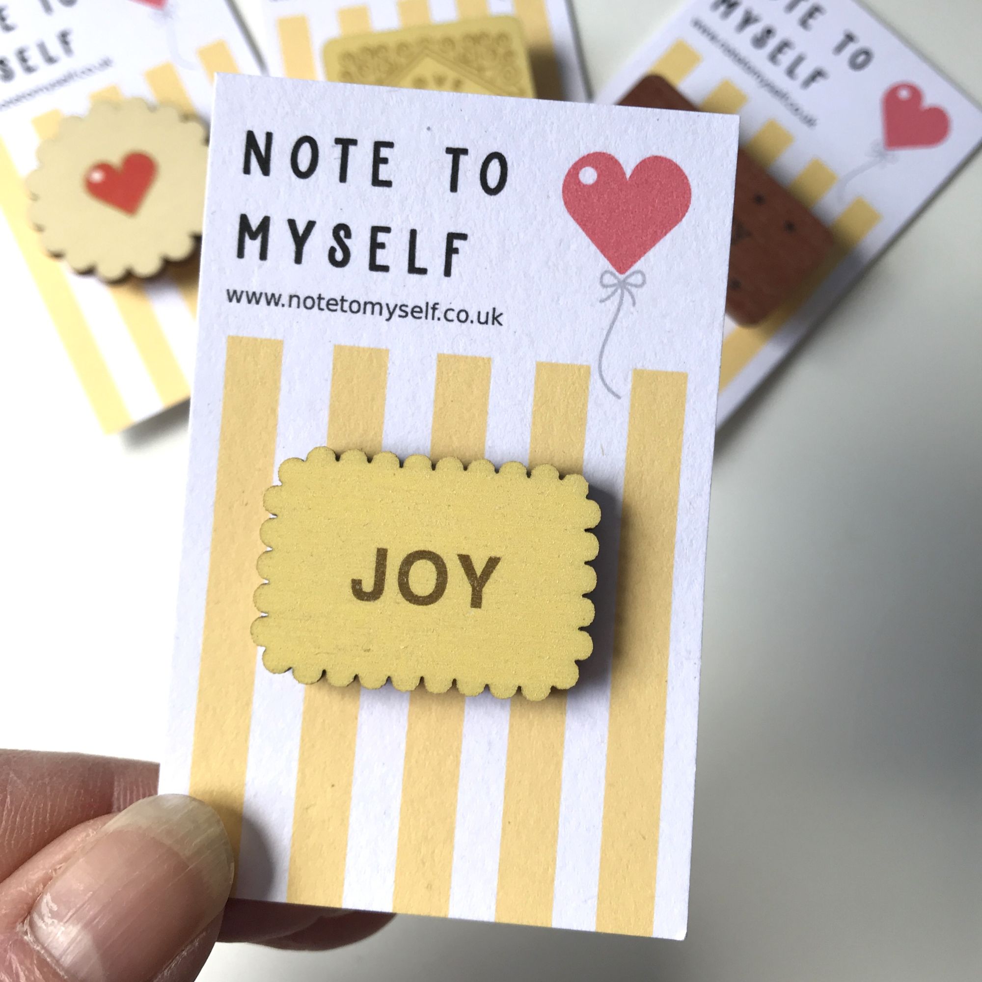 Nice Biscuit Wooden Pin Badge