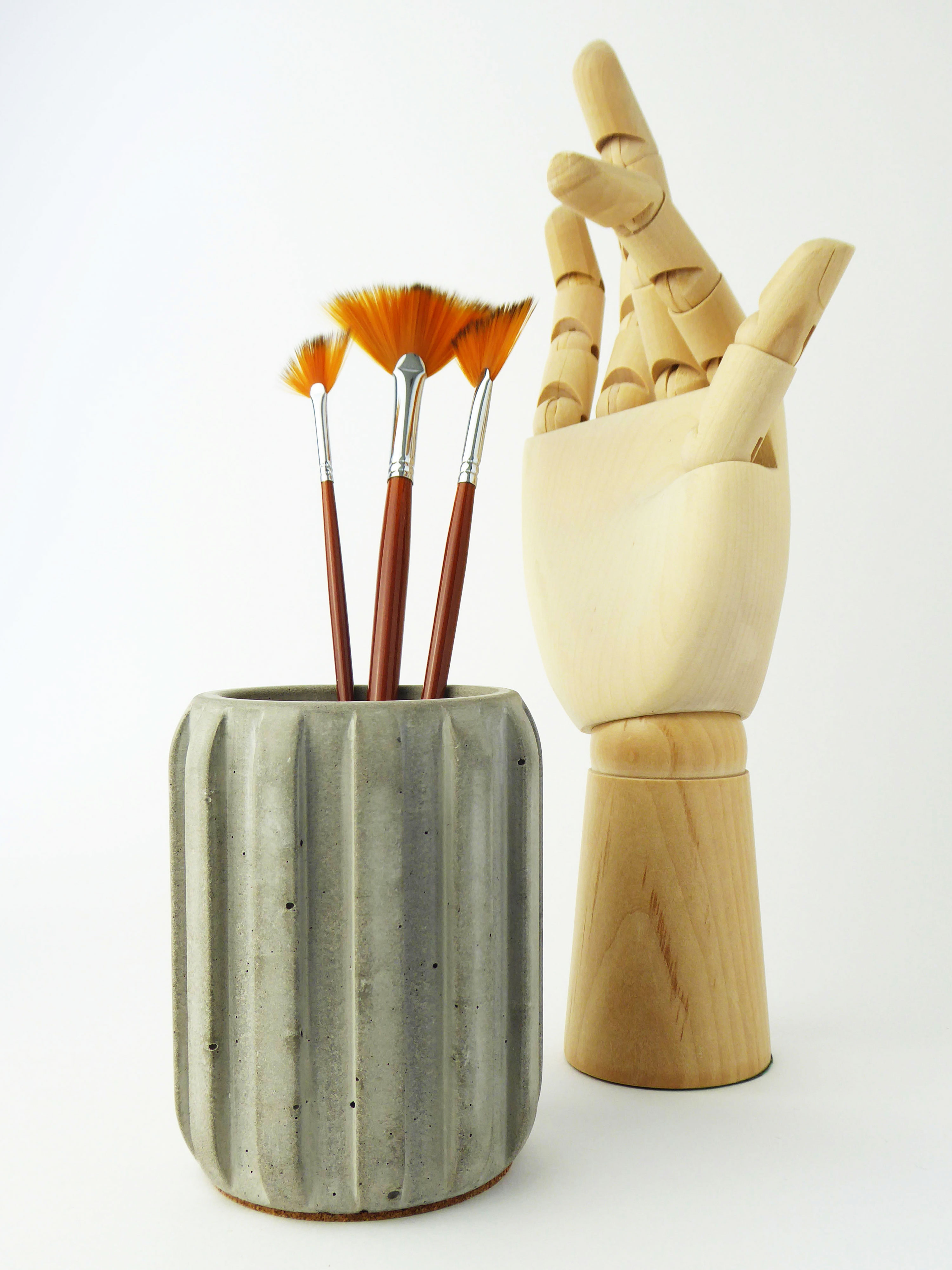 Handmade concrete everything pot - natural grey or white