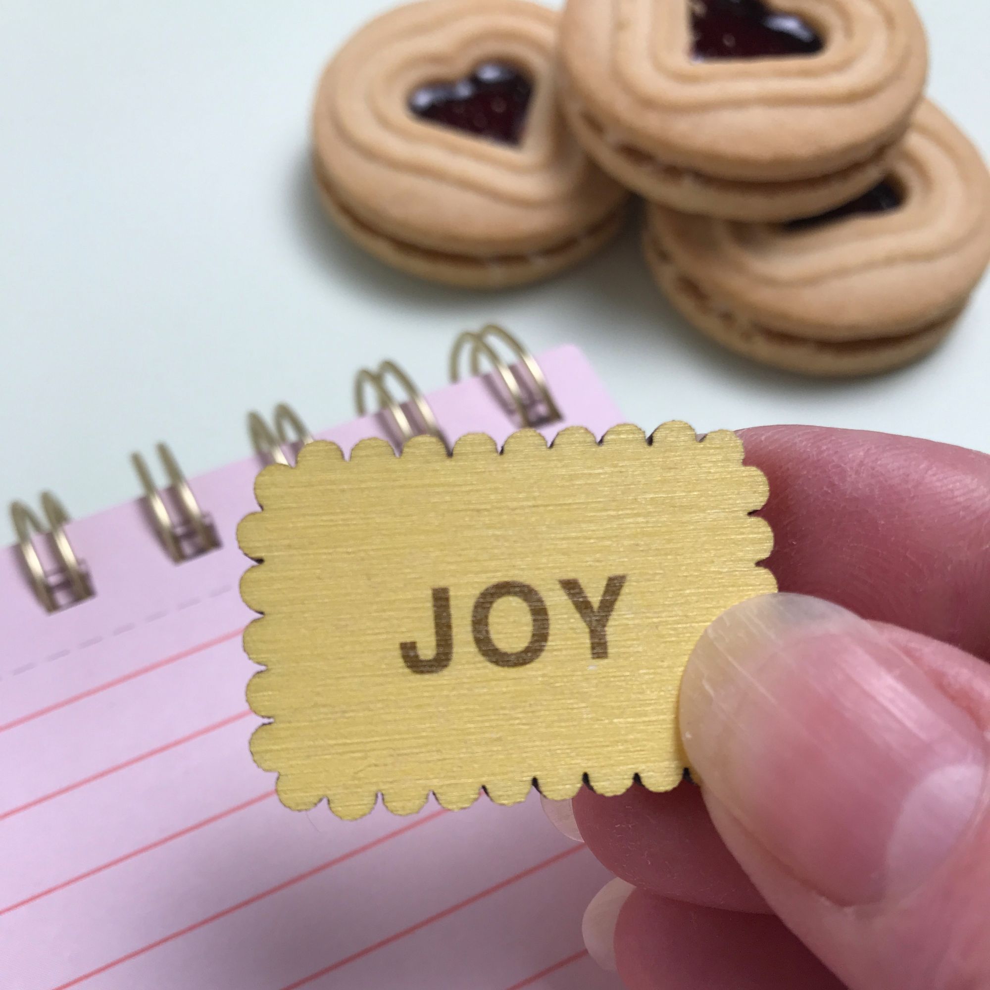 Nice Biscuit Wooden Pin Badge