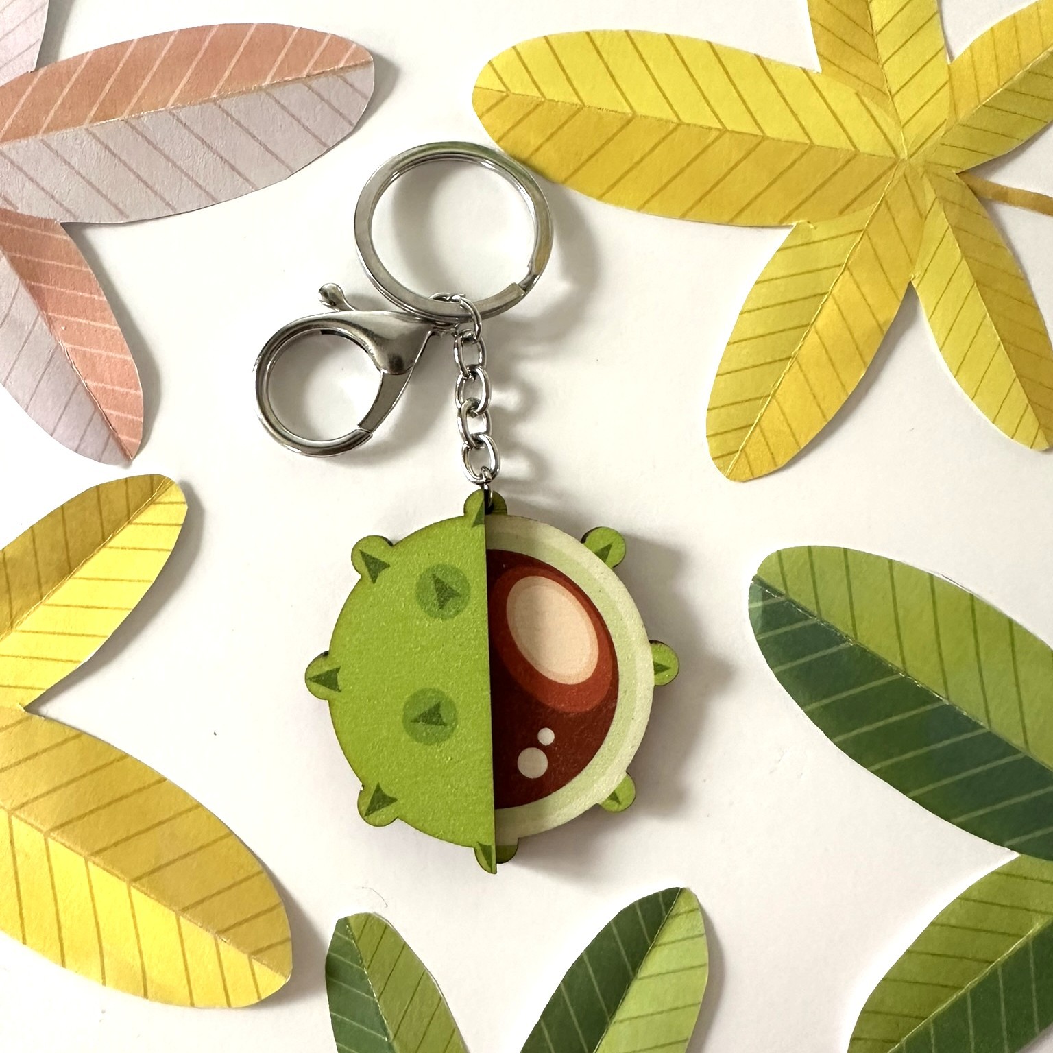 Wooden Conker Keychain