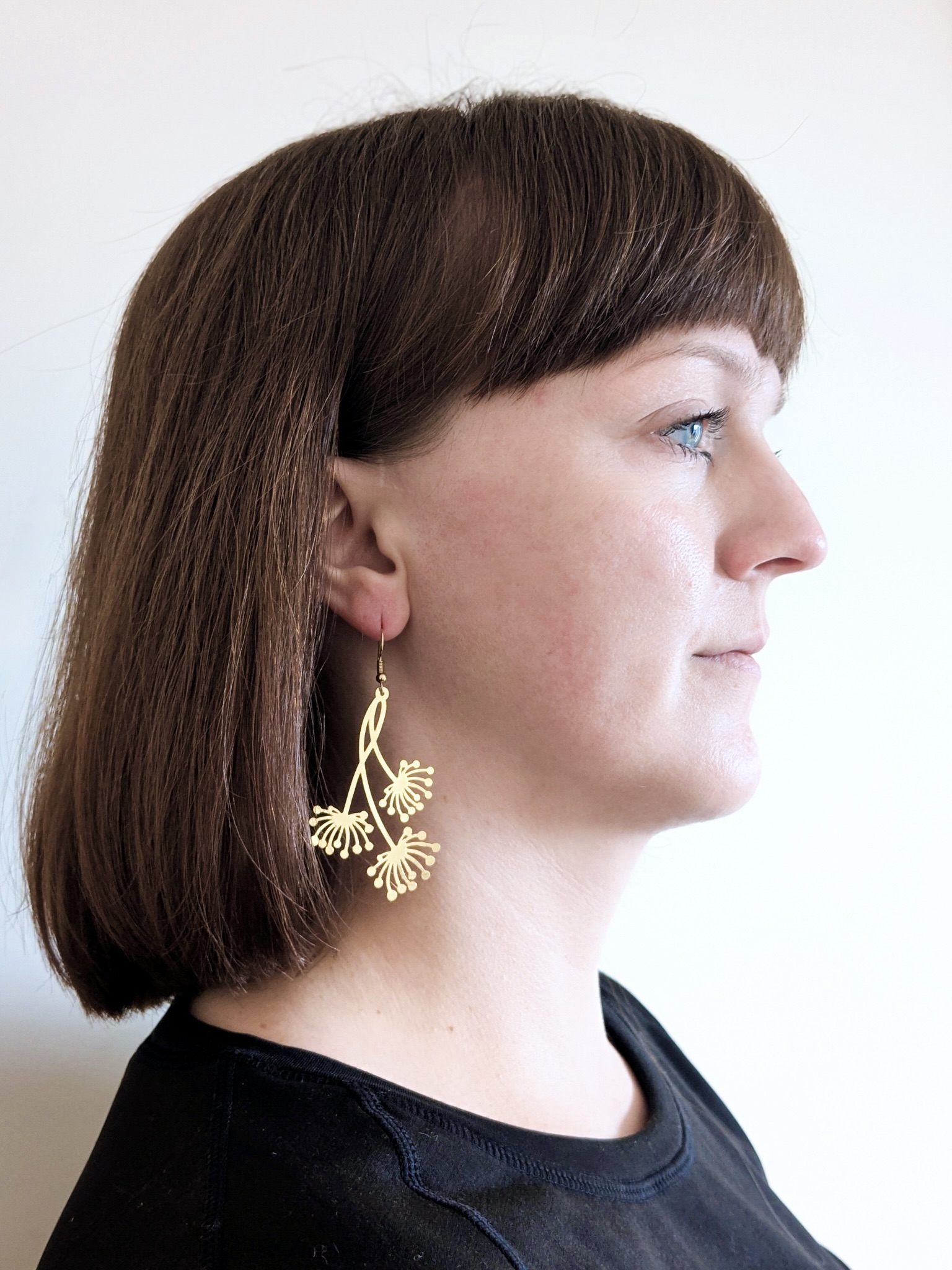 Dandelion Statement Dangle Flower Earrings