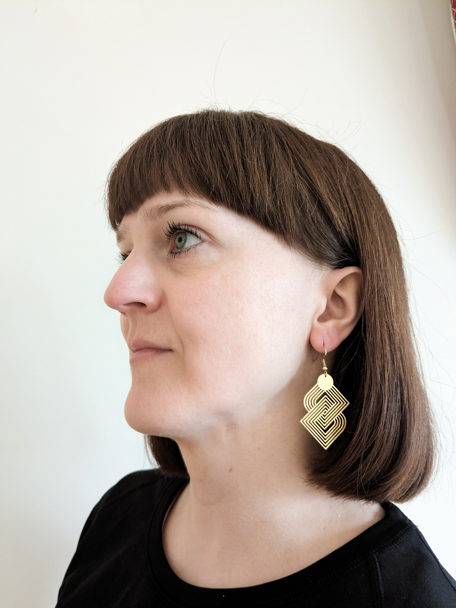 Gold Geometric Dangle Earrings