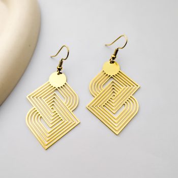 Gold Geometric Dangle Earrings