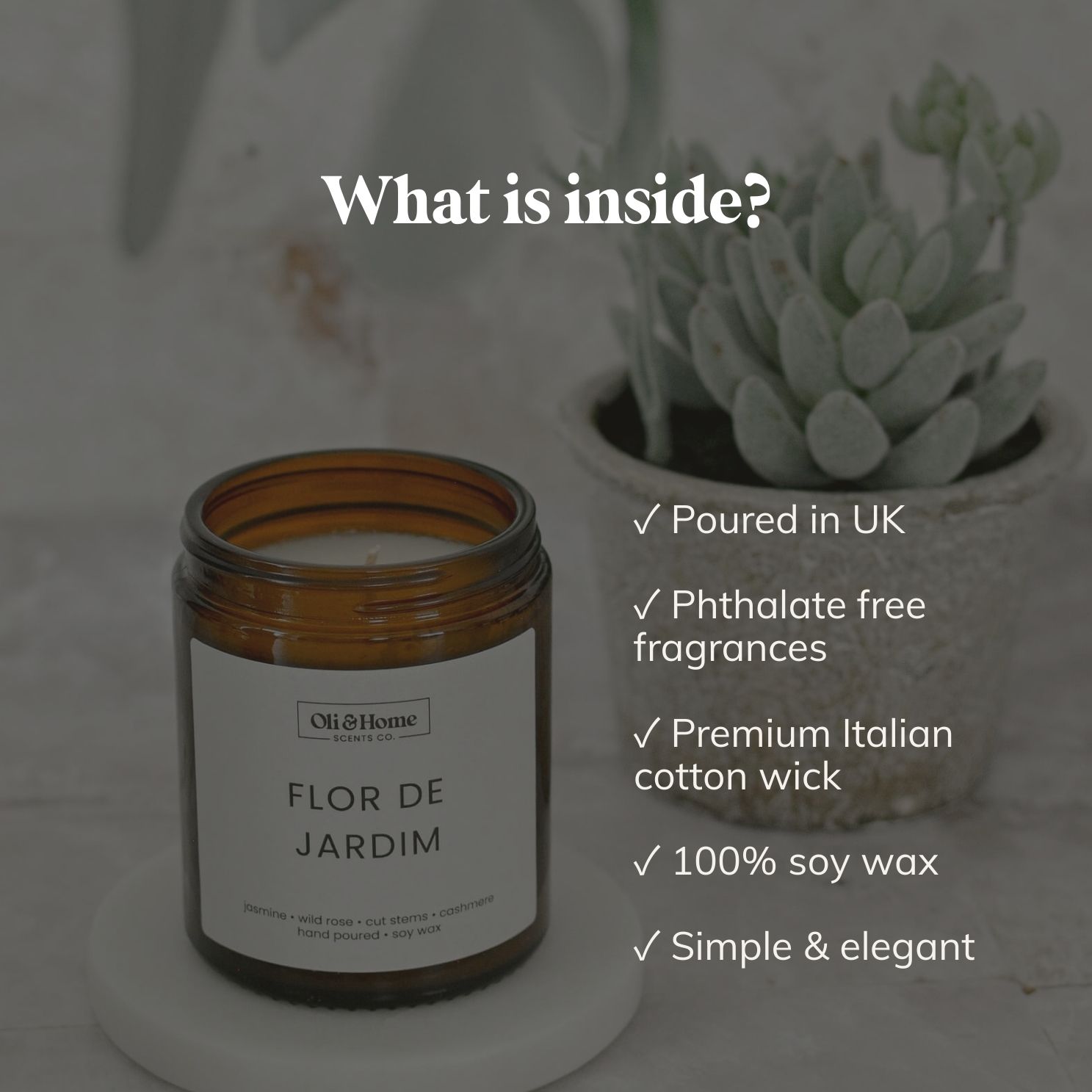Flor de Jardim Soy Candle - Jasmine, Wild Rose and Cut Stems