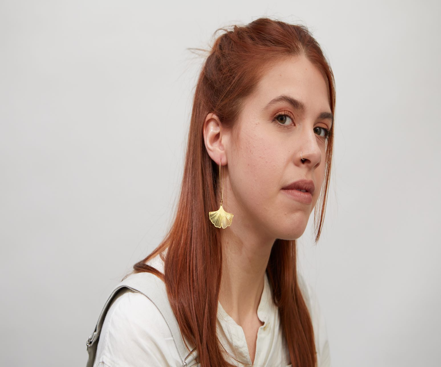 Ginkgo Leaf Drop Earrings