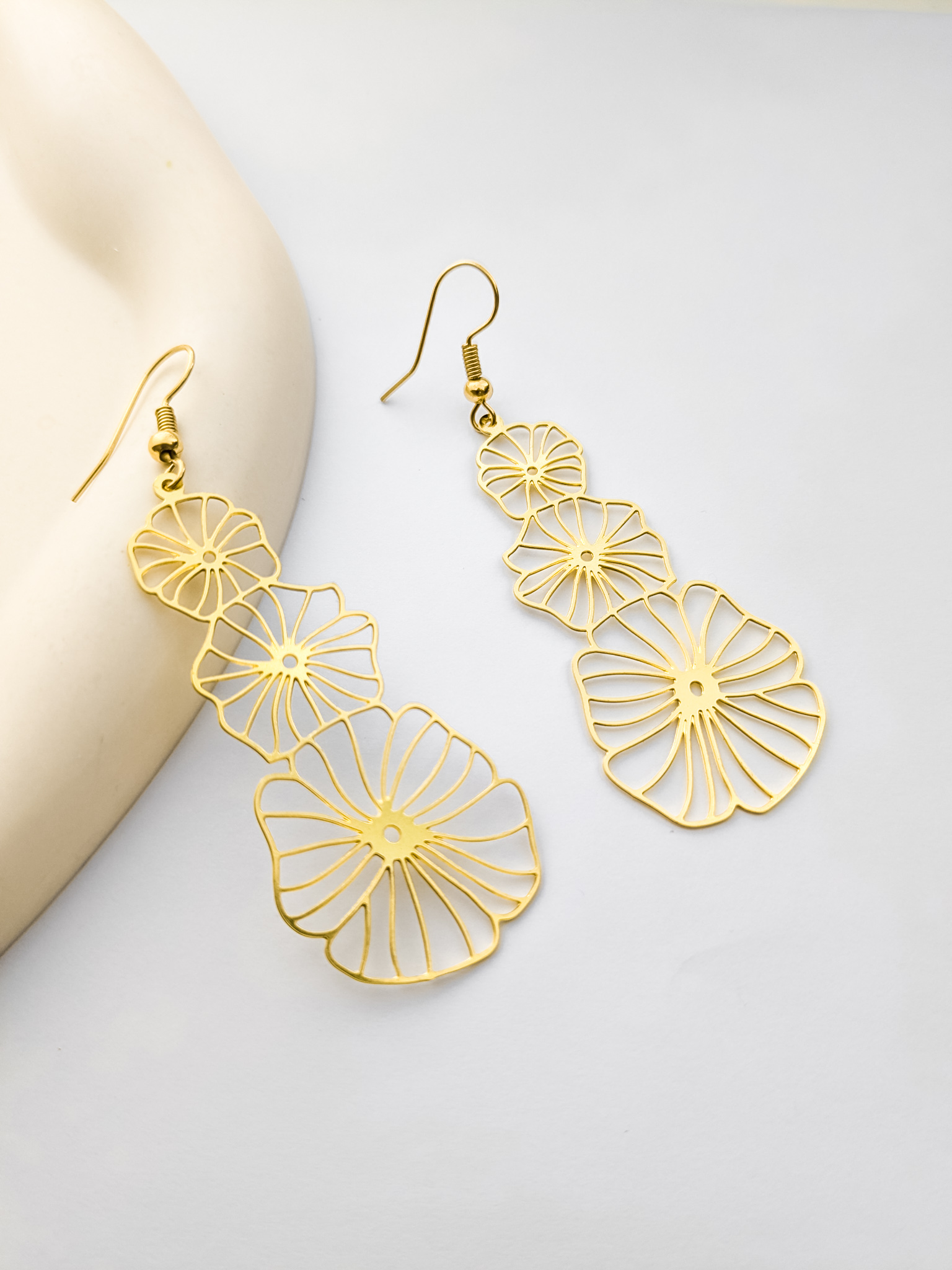 Gold Flower Earrings