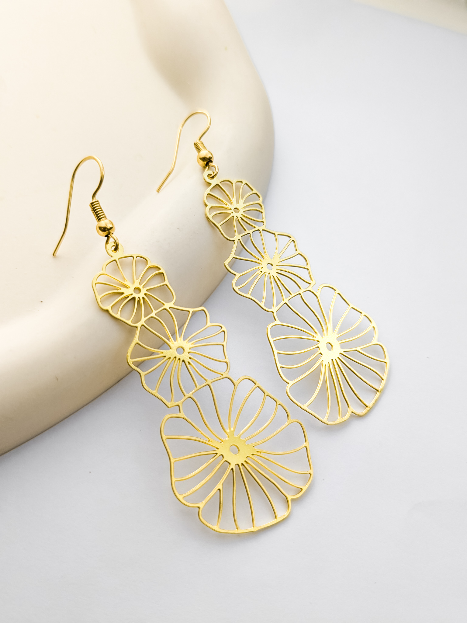 Gold Flower Earrings