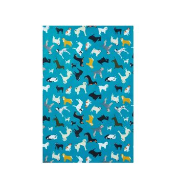 Dogs New Tricks Teal Tea Towel