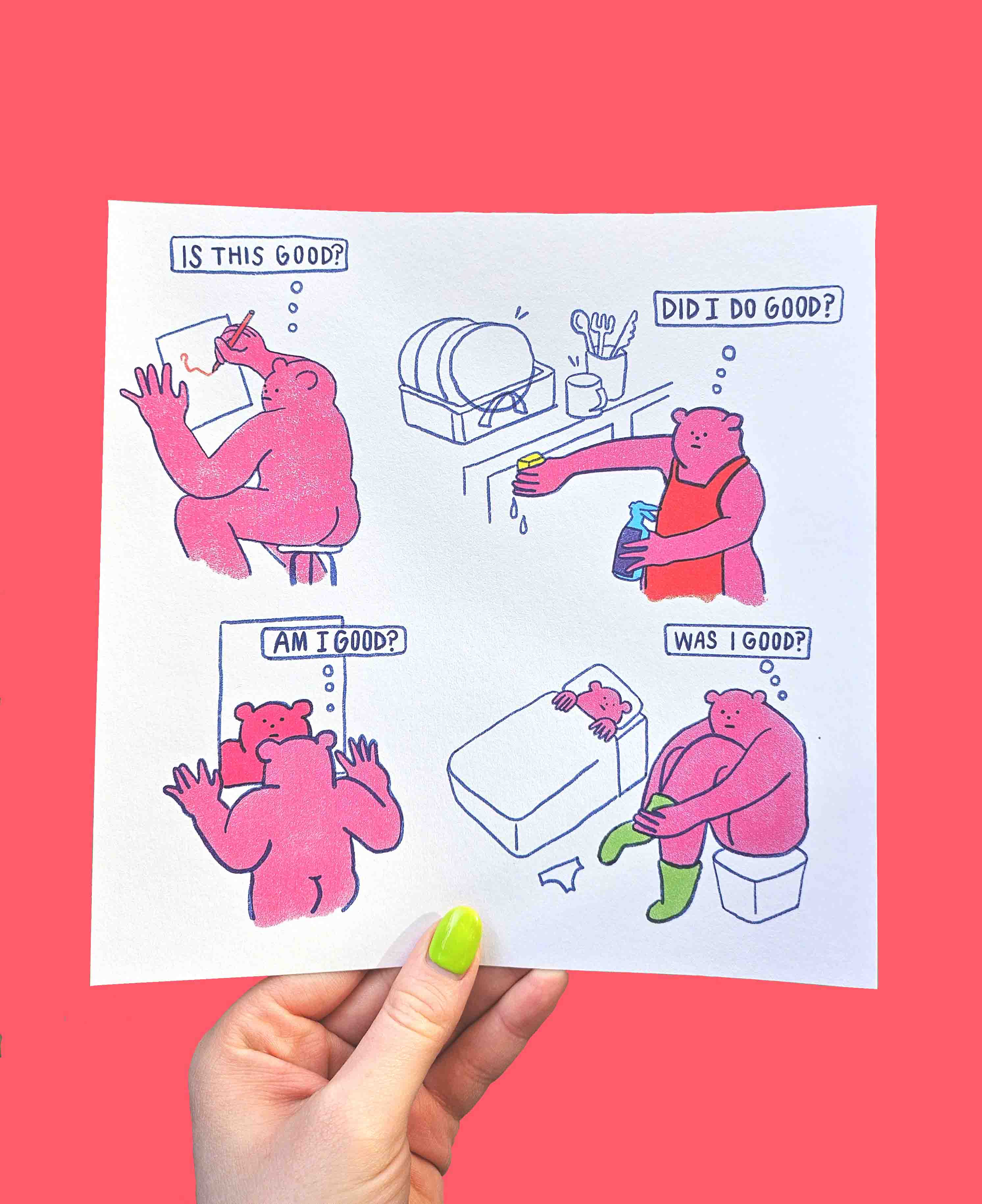 Am I Good? Anxiety Comic Art Print