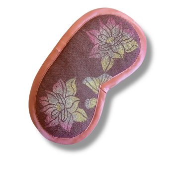 Dusty Pink Linen Lotus Flower Lavender Eye Mask