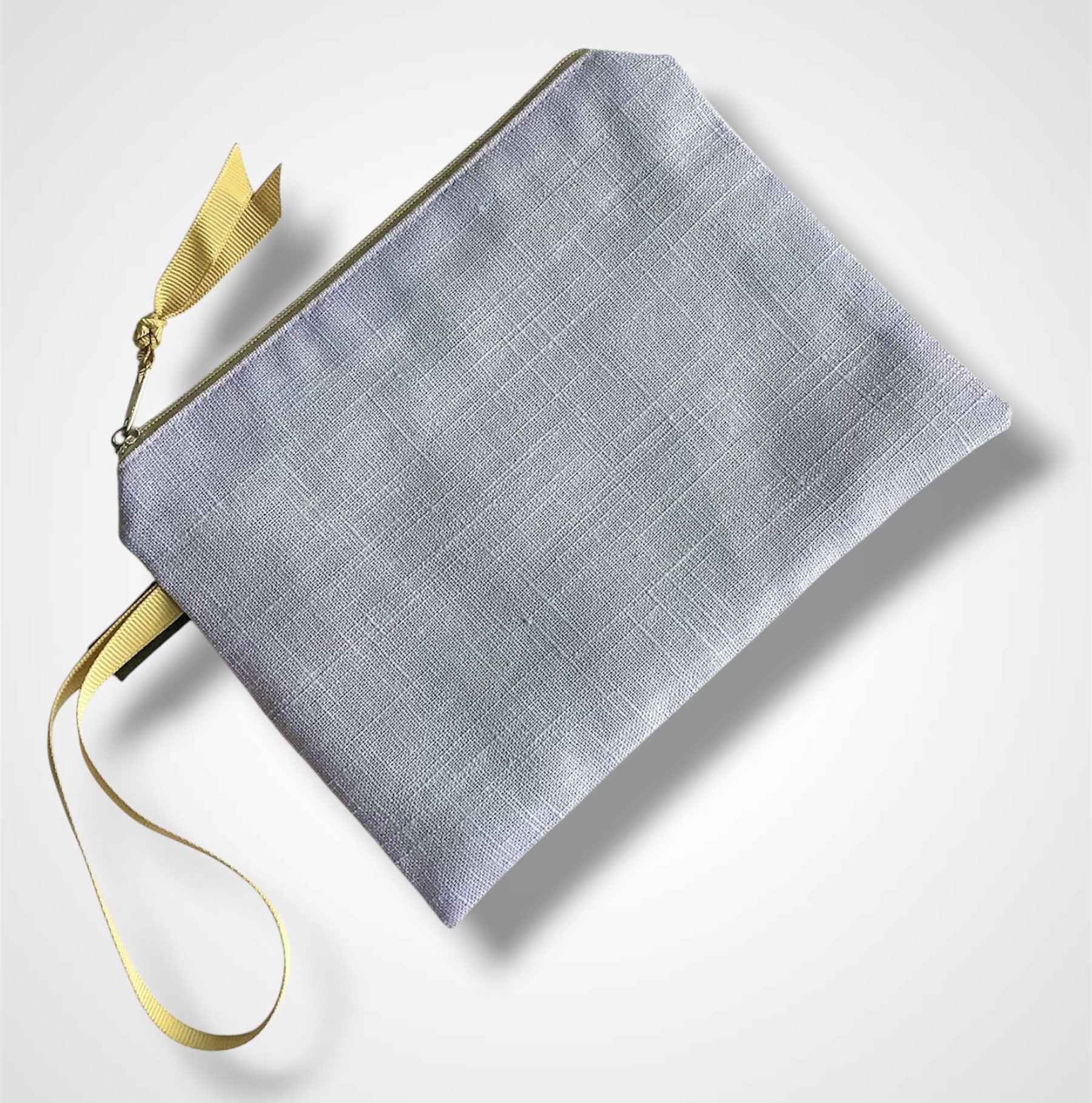 Lilac Linen Magnolias Zip-Up Pouch