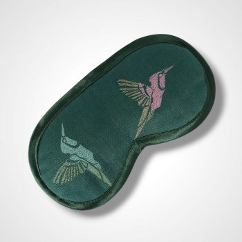 Green Hummingbirds Linen Lavender Infused Eye Mask