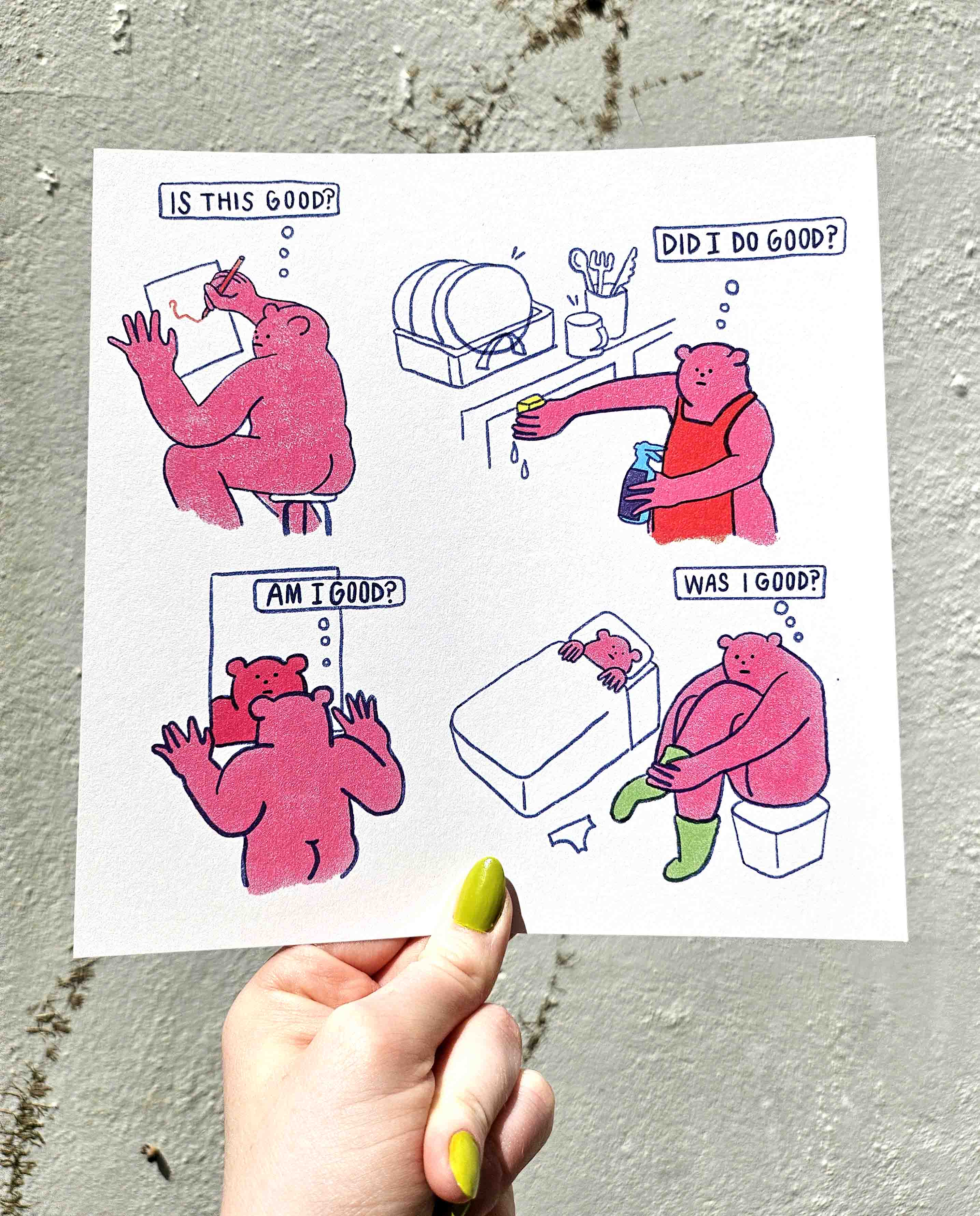 Am I Good? Anxiety Comic Art Print