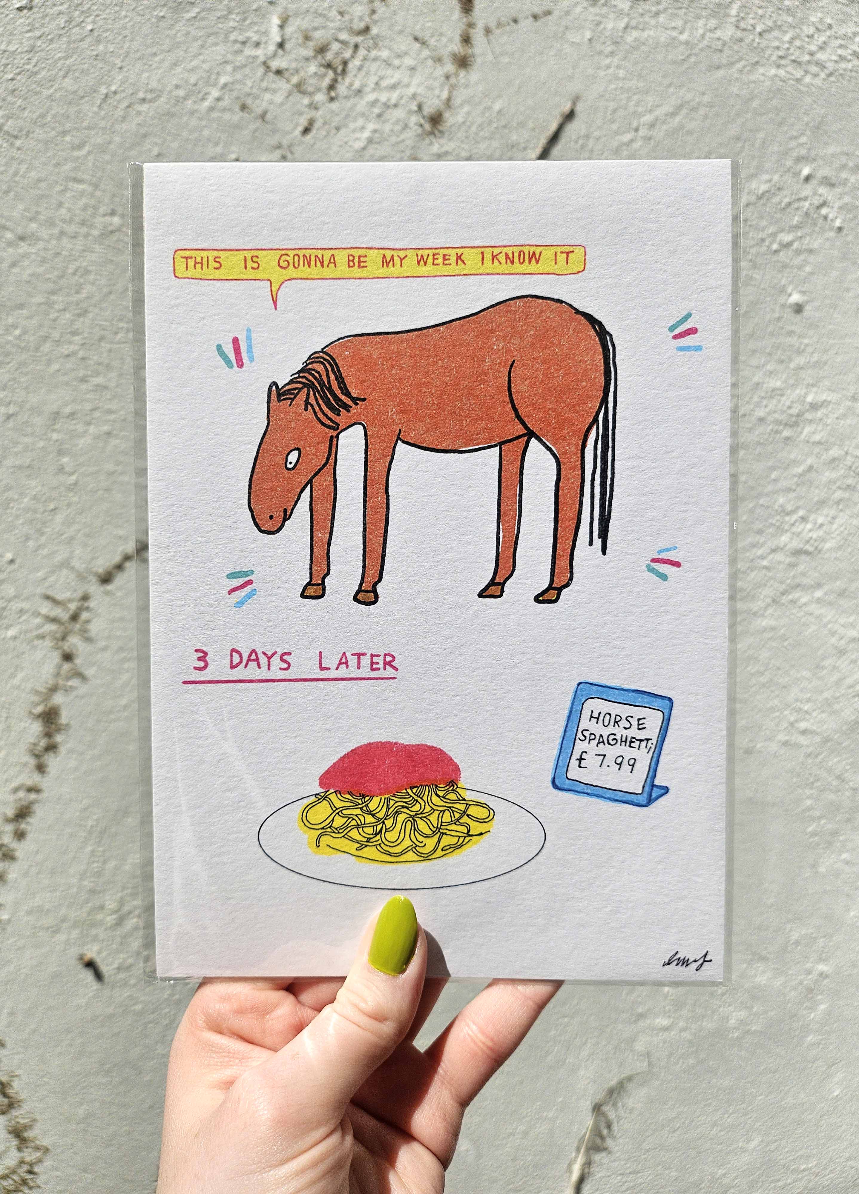Horse Spaghetti - A5 Print