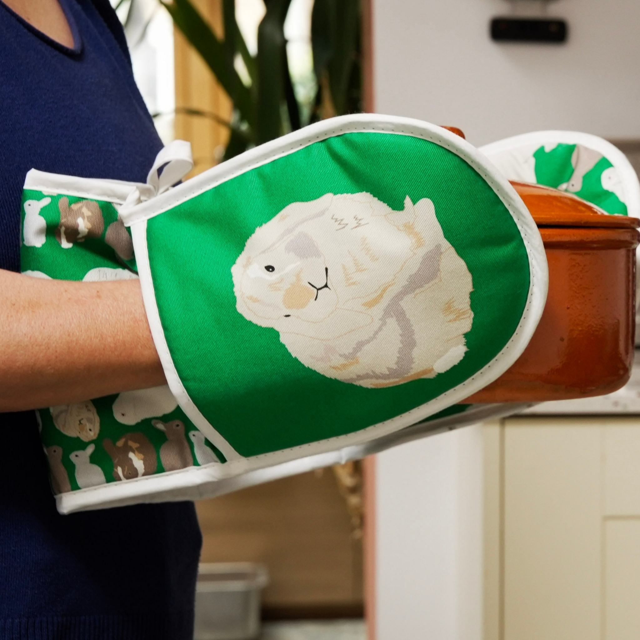 Rabbits organic cotton double oven gloves