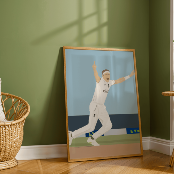 Stuart Broad Art Print - Hand-Drawn Cricket Wall Art