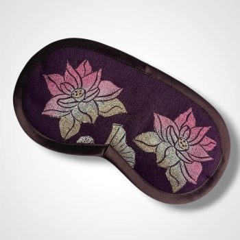 Purple Linen Lotus Flower Lavender Eye Mask