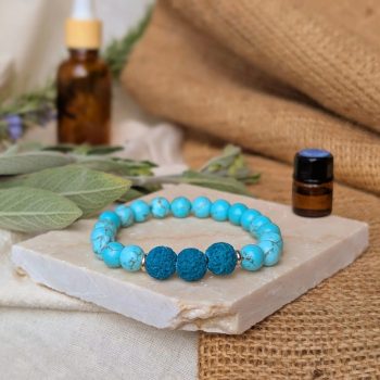 Flow Blue Turquoise Lava Bead Aromatherapy Bracelet