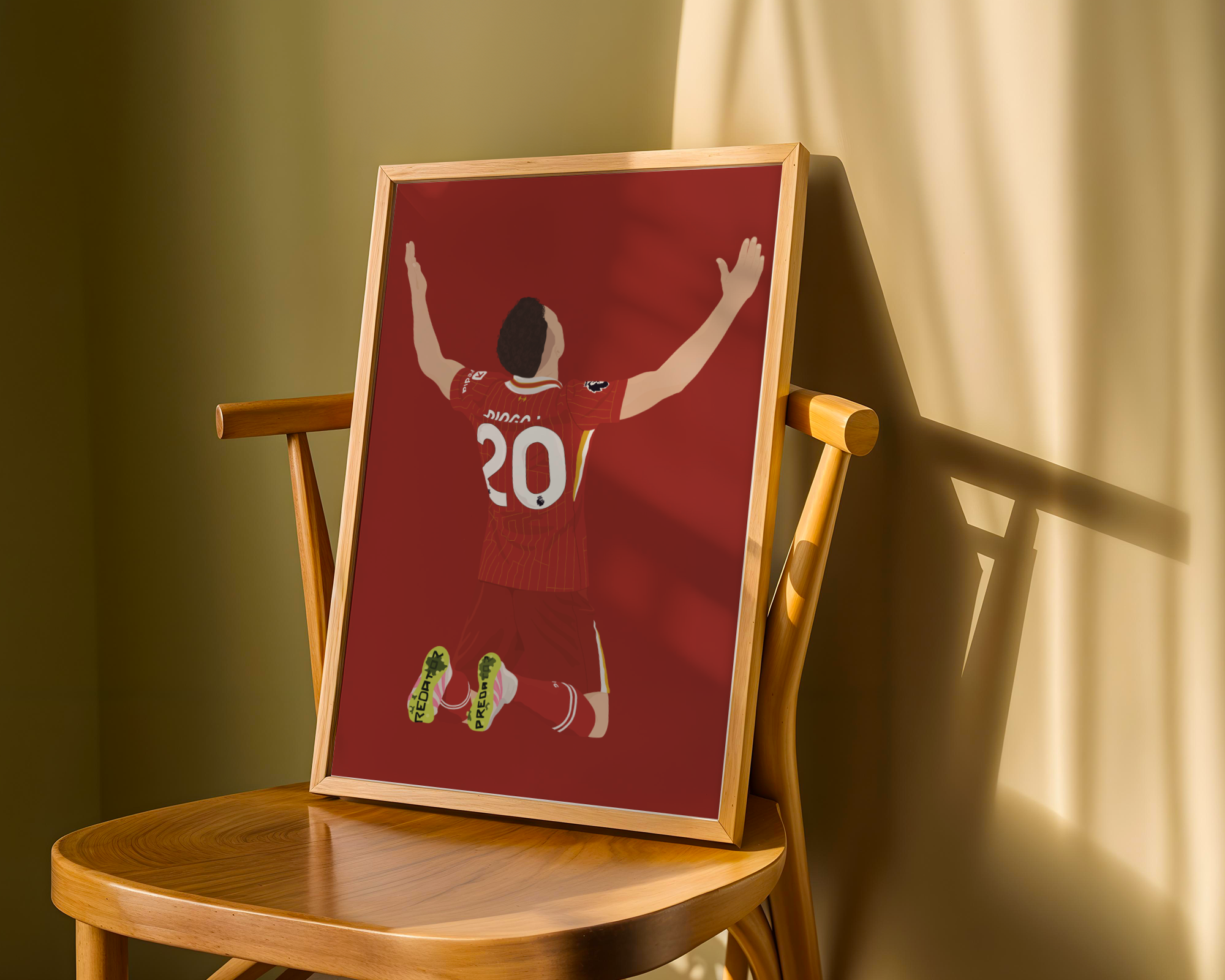 Diogo Jota Art Print - Hand-Drawn Football Wall Art