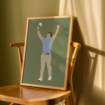 Rory McIlroy Masters 2026 Art Print - Hand-Drawn Golf Wall Art