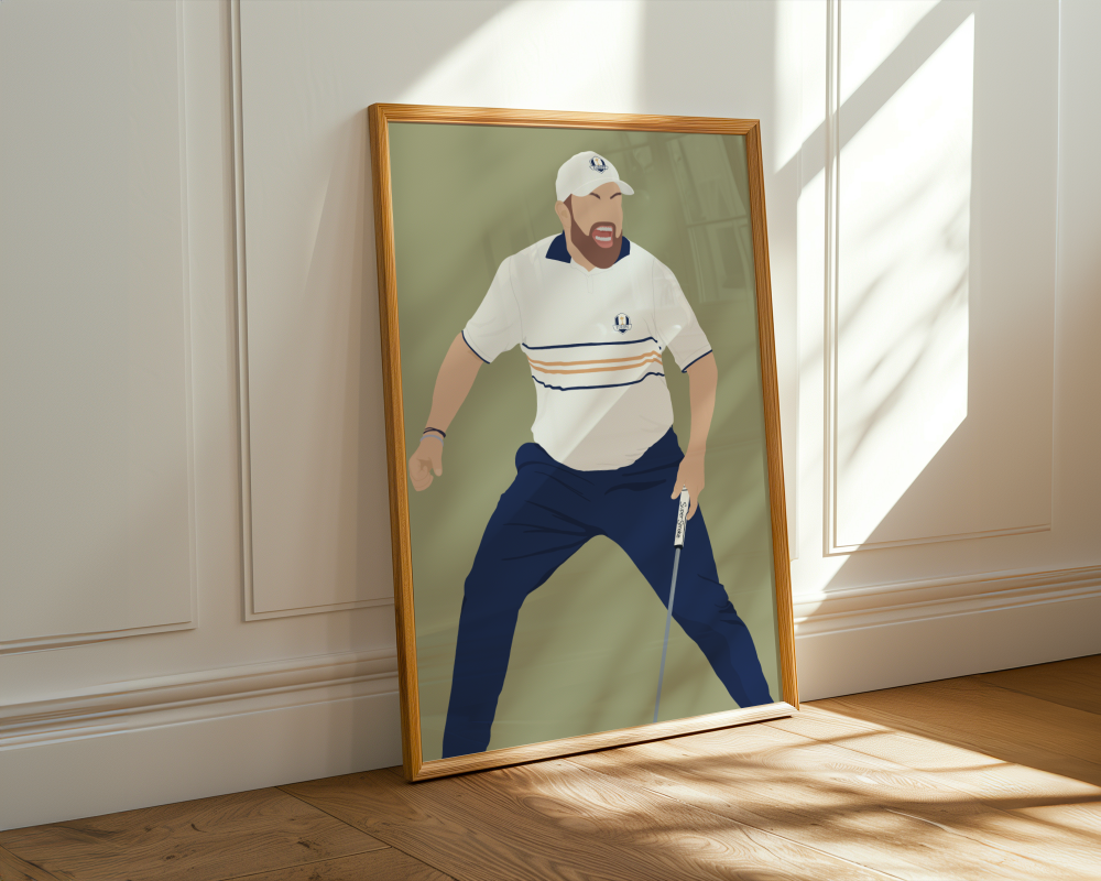 Shane Lowry Art Print - Hand-Drawn Golf Wall Art