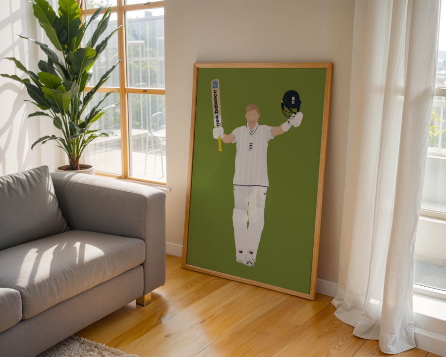 Joe Root Art Print - Hand-Drawn Cricket Wall Art