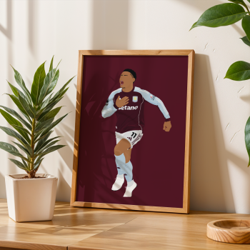 Ollie Watkins Art Print - Hand-Drawn Football Wall Art