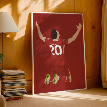 Frame Mockup 46 Diogo Jota Art Print - Hand-Drawn Football Wall Art