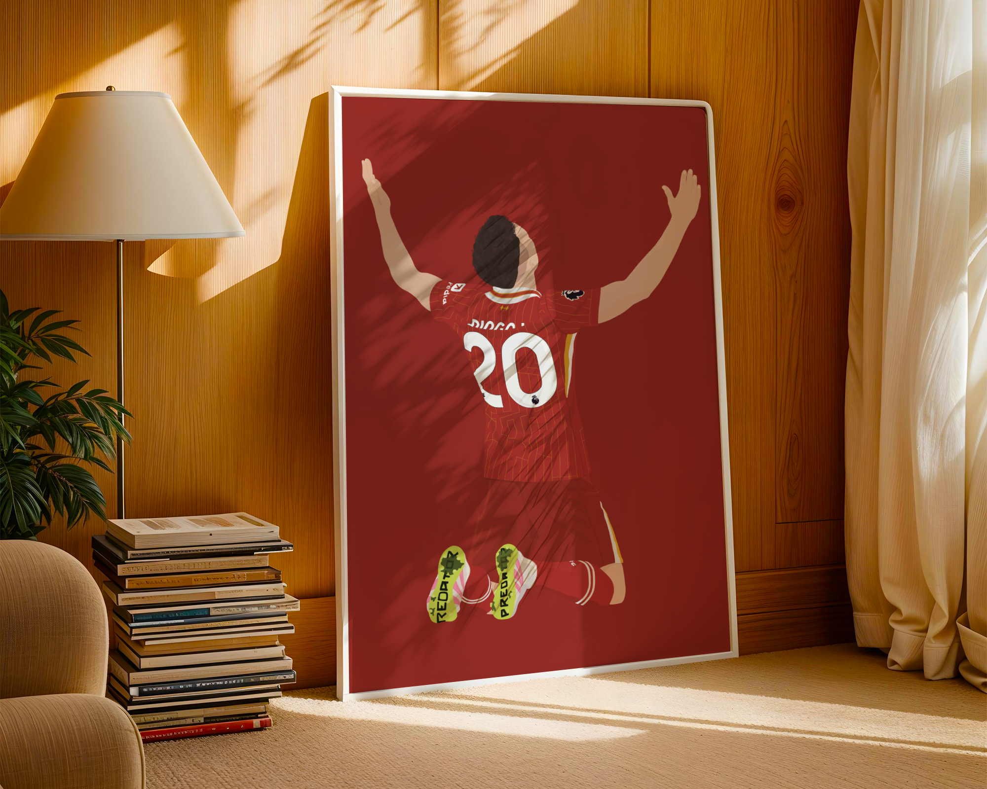Diogo Jota Art Print - Hand-Drawn Football Wall Art