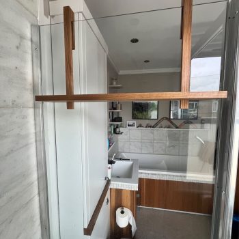 Oak shower caddy