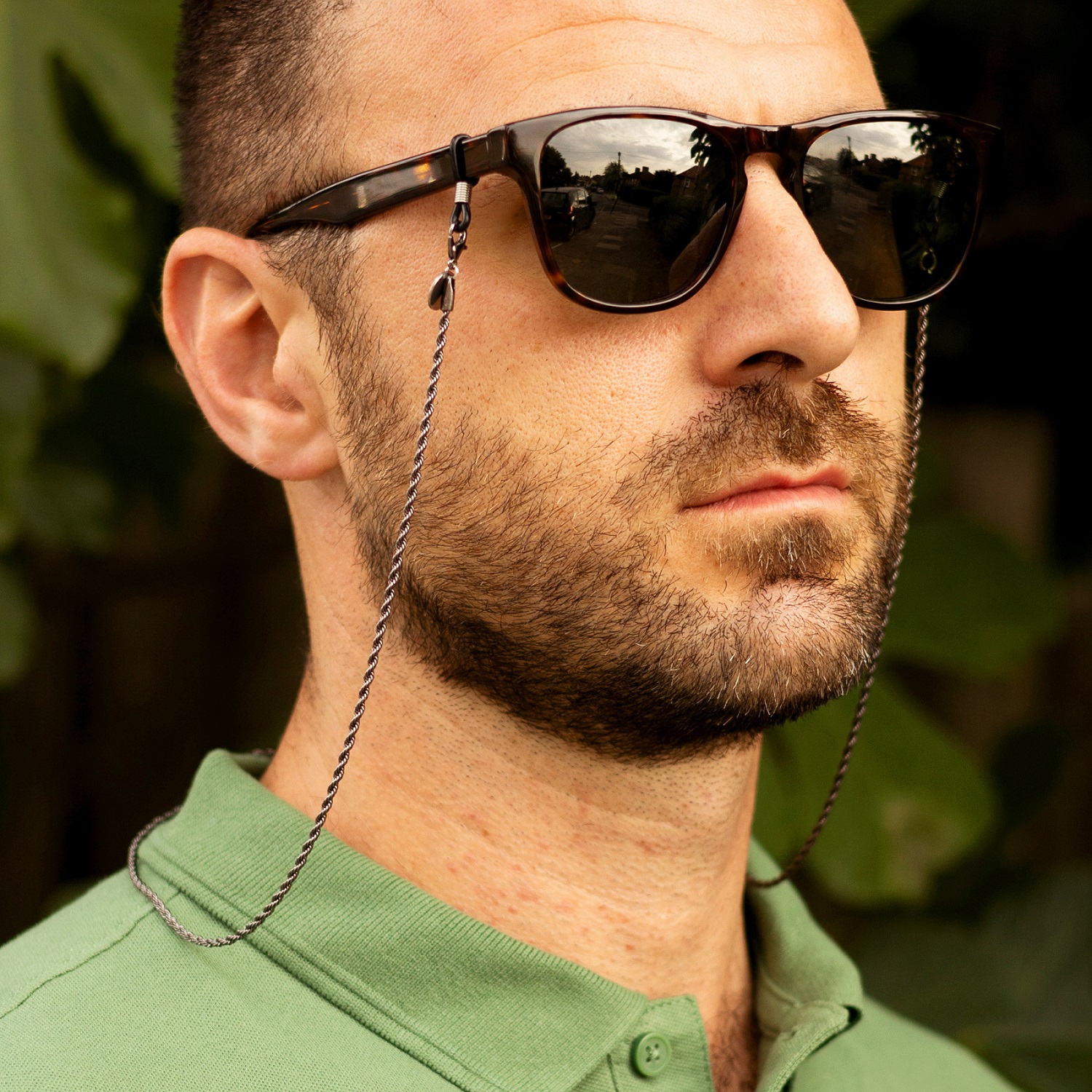 James Men’s Gunmetal Rope Glasses Chain
