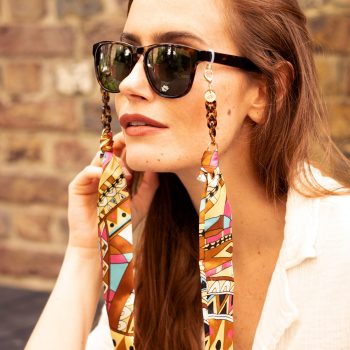 Romy Colourful Geometric Riviera Print Glasses Chain