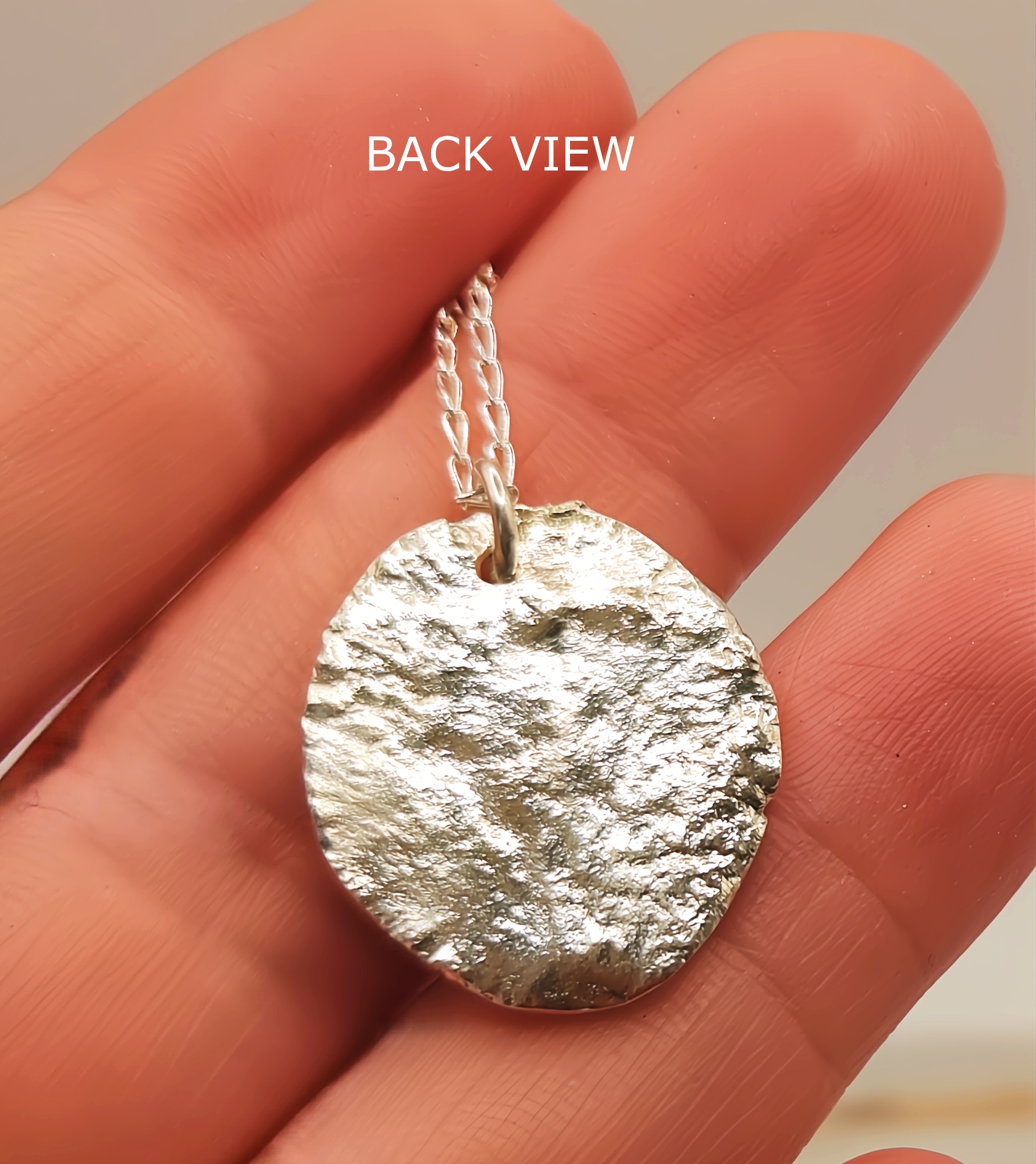Reticulated Sterling Silver Pendant with Green Sapphire