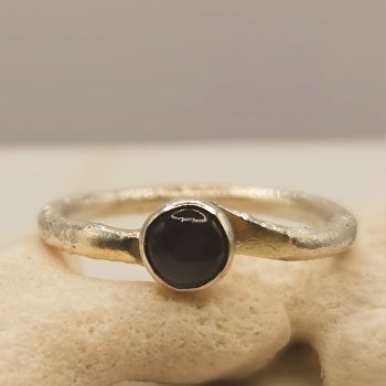 Handmade Sterling Silver Grey Moonstone Ring - Size L1/2