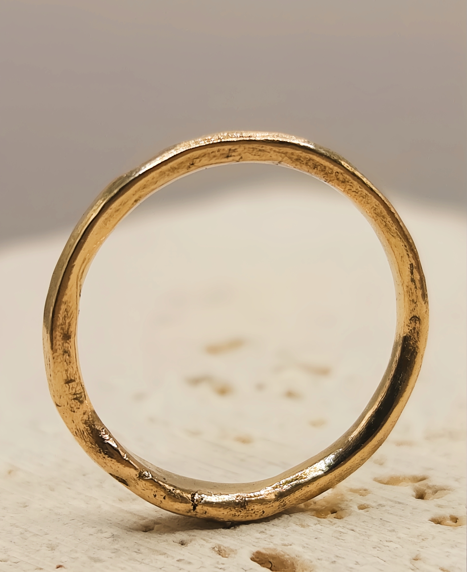 Solid 9ct Gold Molten Ring - Size J