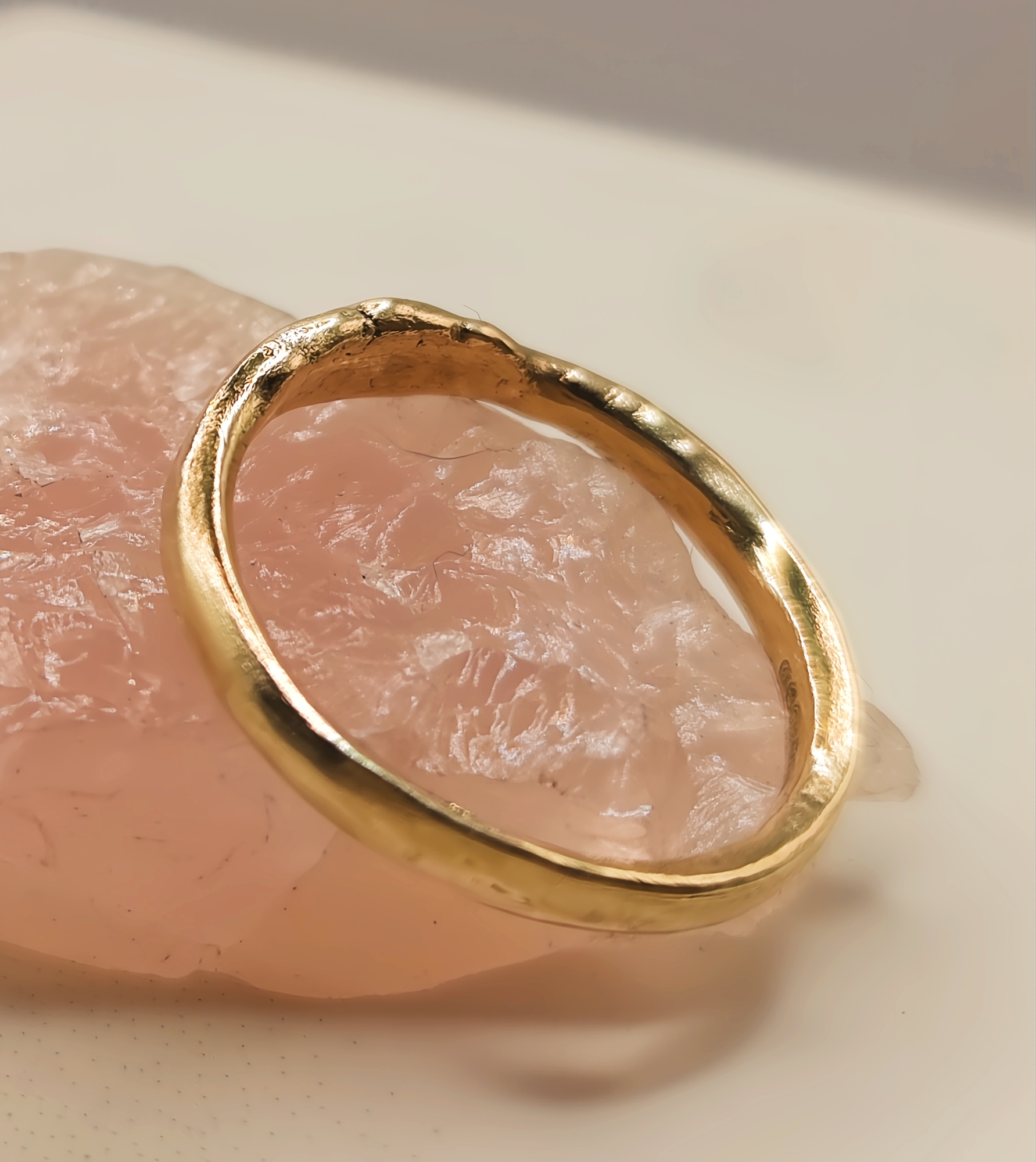 Solid 9ct Gold Molten Ring - Size J