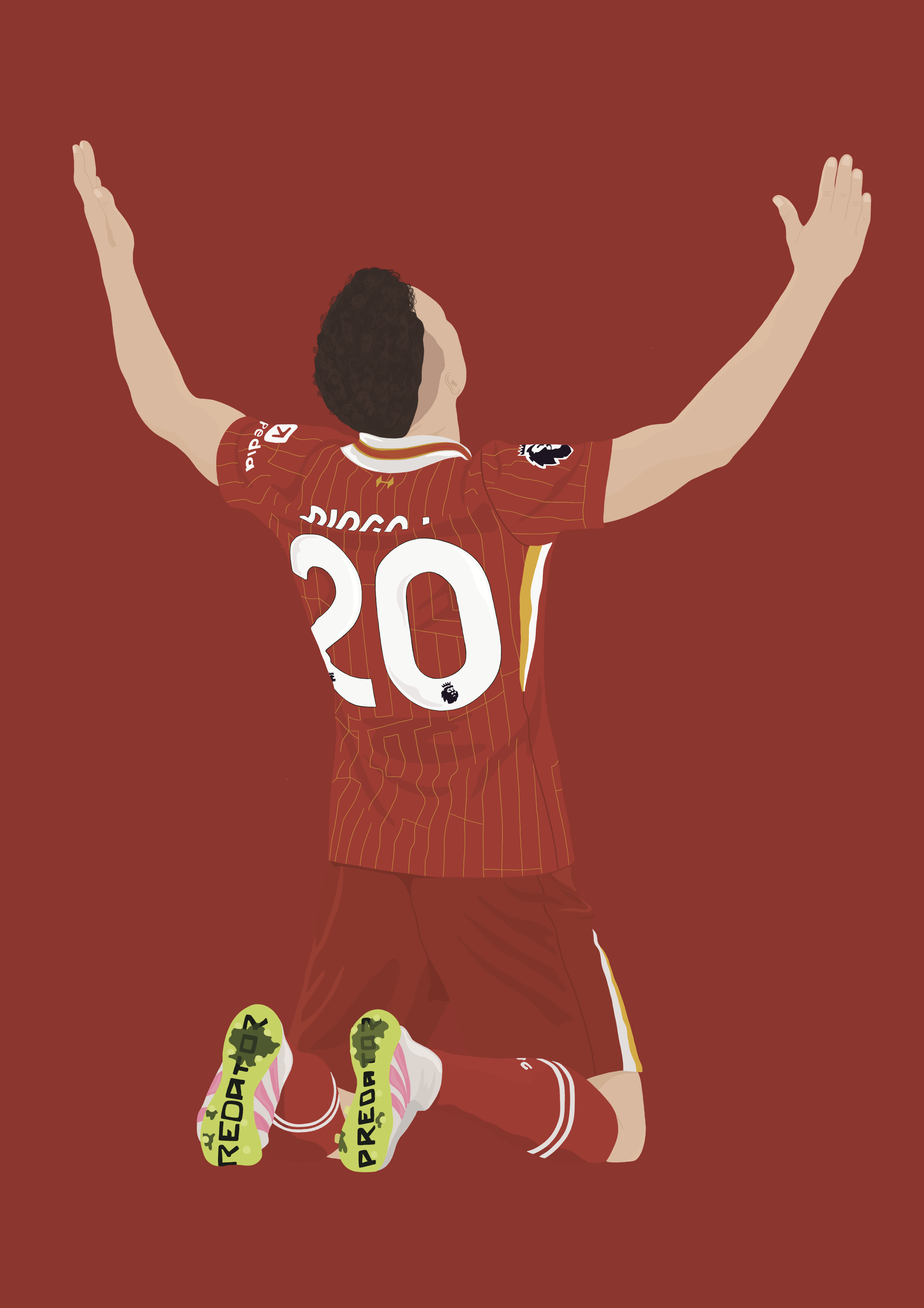 Diogo Jota Art Print - Hand-Drawn Football Wall Art