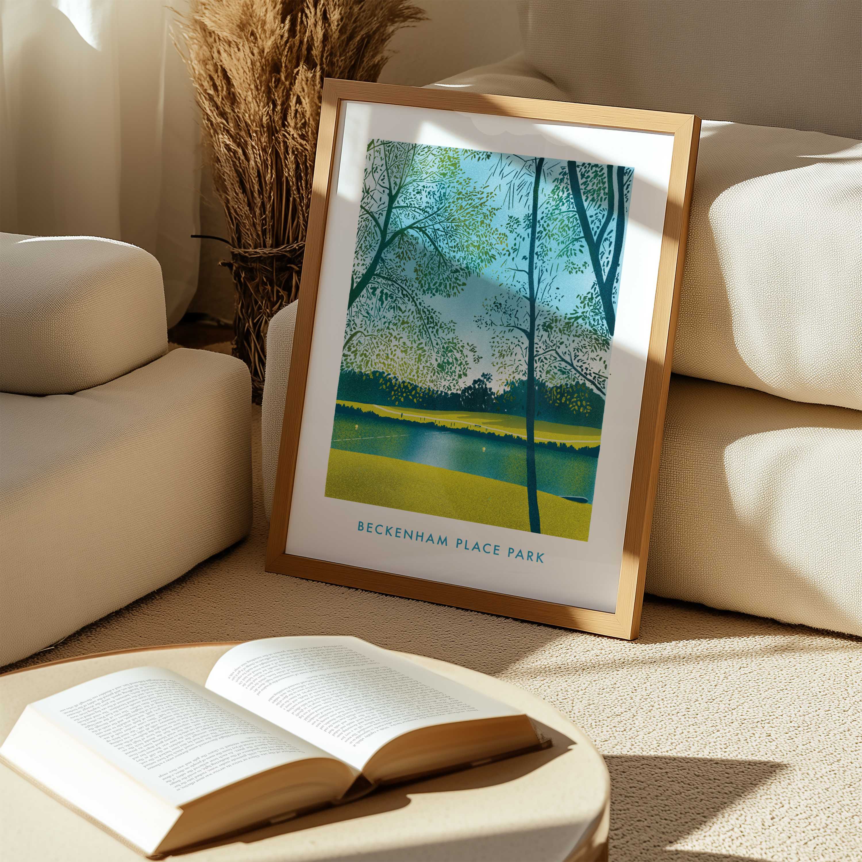 Beckenham Place Park Art Print - Hand drawn South London illustration