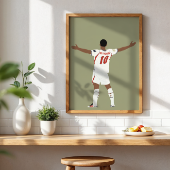 Jude Bellingham England Print - Hand-Drawn Football Wall Art