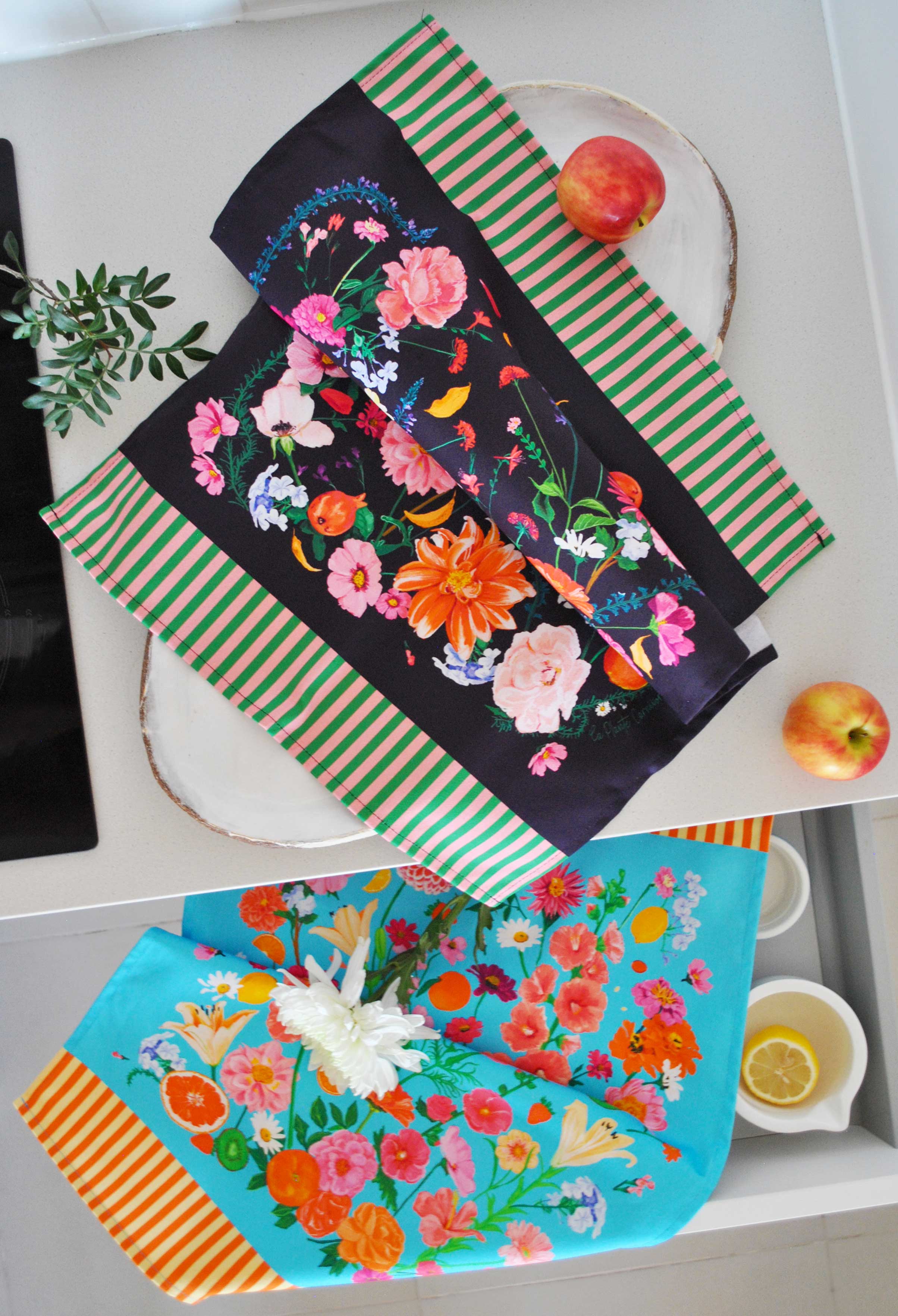 Colourful and Floral Tea Towel