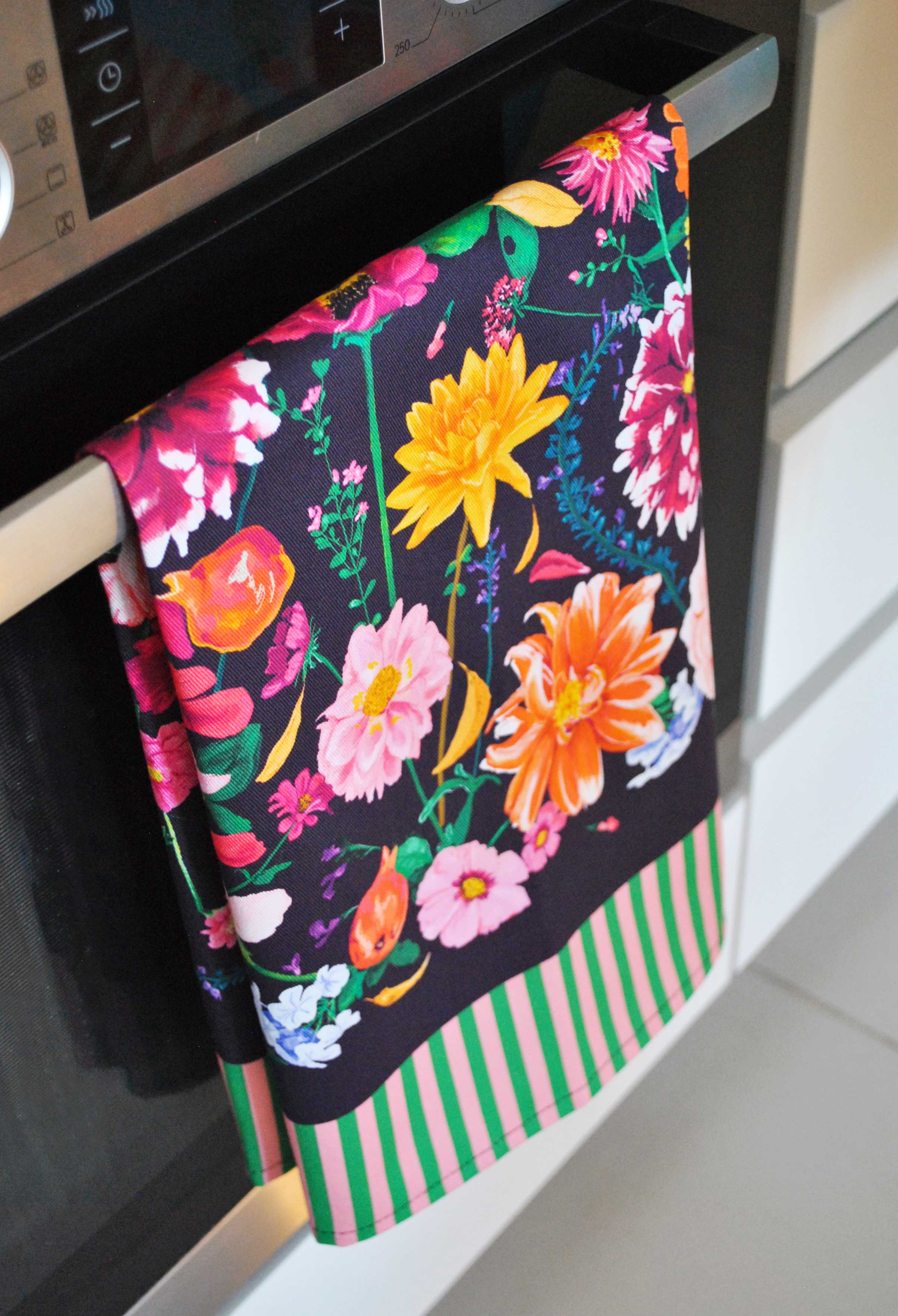 Colourful and Floral Tea Towel